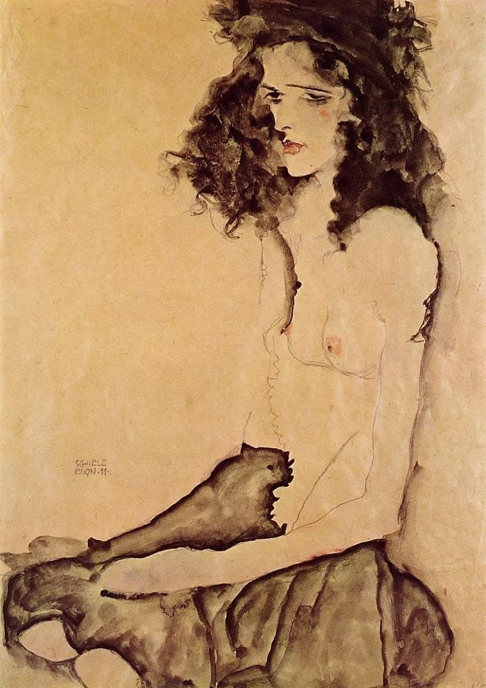 Egon Schiele Girl in Black